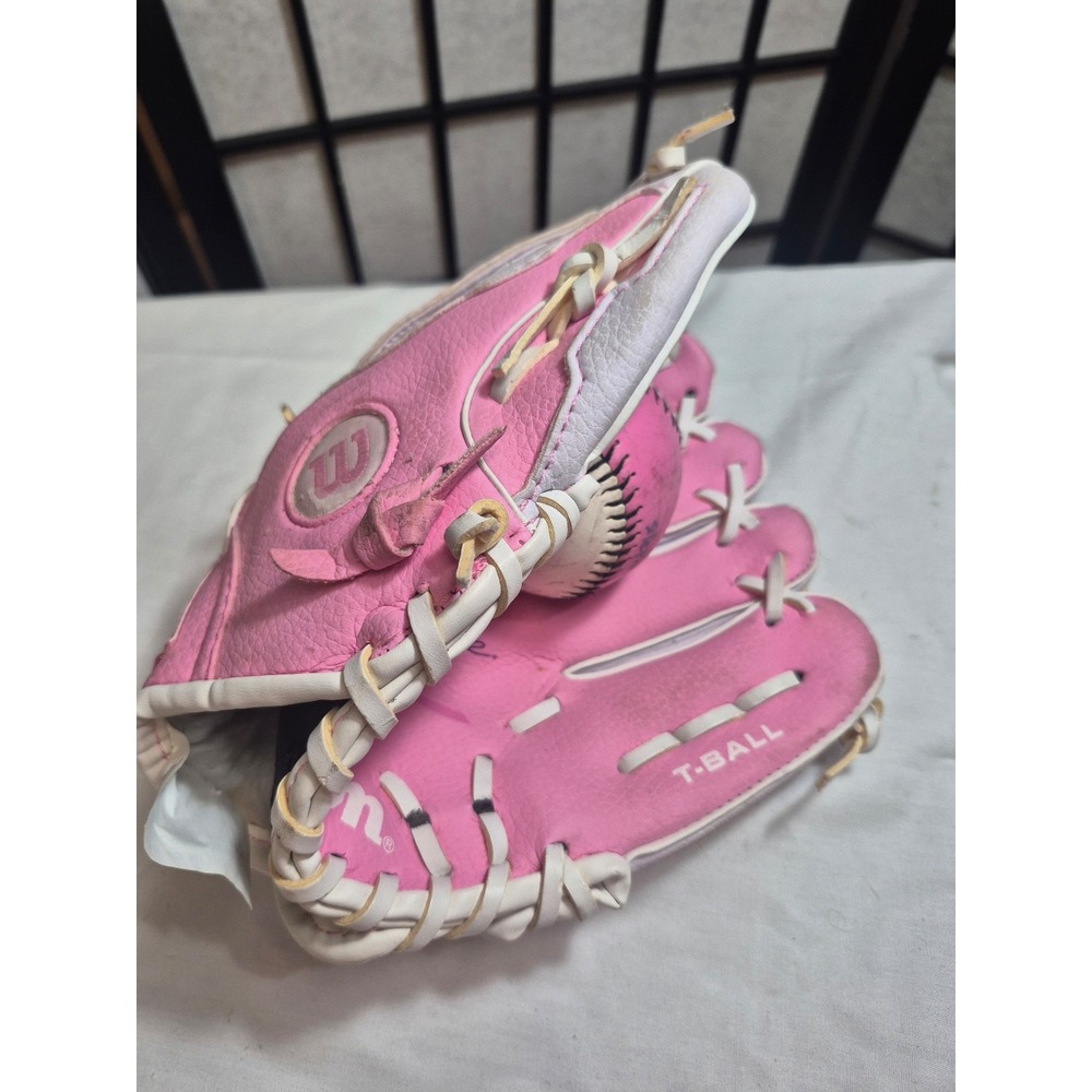 Pink Wilson T-Ball Glove and Ball Set